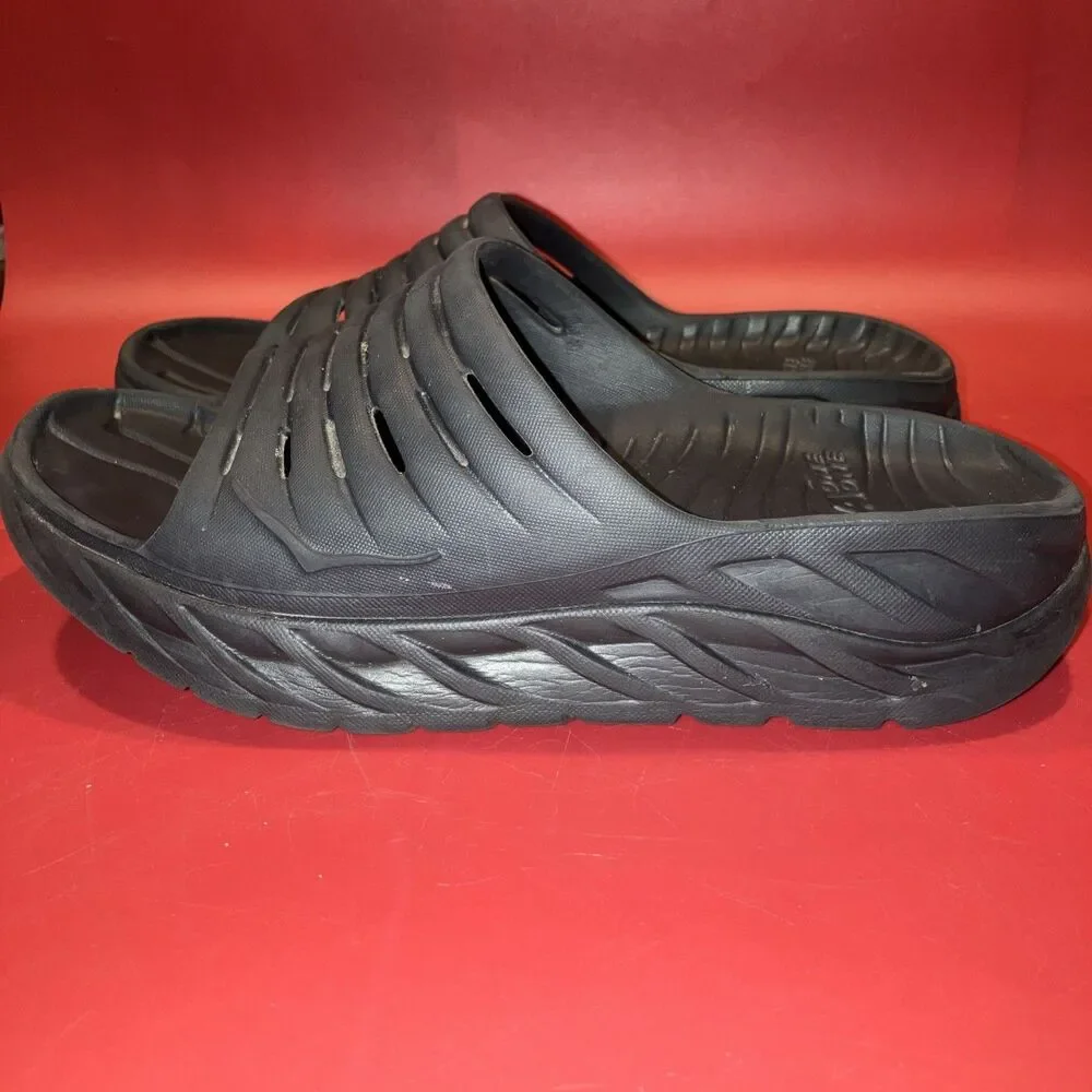 Hoka One One Ora Recovery Slide 2 Black Comfort Sandals Mens Size 8 Women’s 10